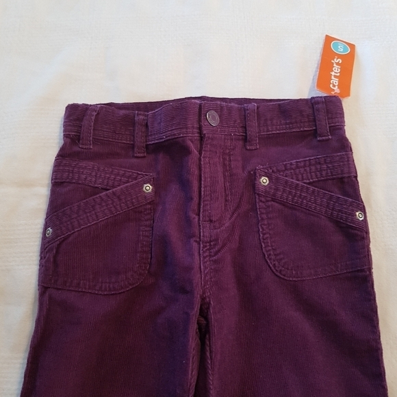 Carter's girls size 5 corduroy pants, slight flare, dark purple - Picture 3 of 5